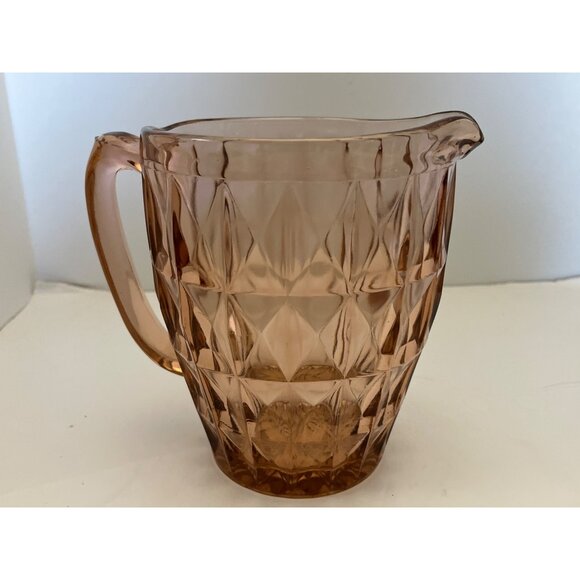 Jeannette Windsor Diamond Pink Depression Glass Pitcher - Picture 6 of 6